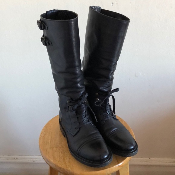 Belstaff Women’s tall moto/combat boot - Picture 1 of 4